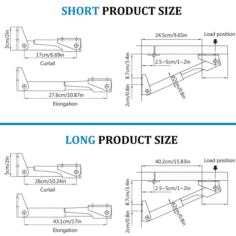 Aluminium Alloy Telescopic Foldable Support Bracket, Automatic Locking Folding Hidden