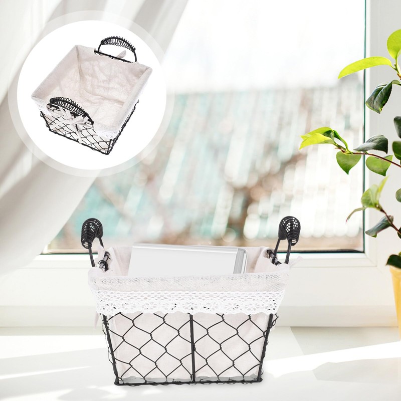 TOVINANNA Bread Serving Basket Liner Iron Wire Storage Basket for