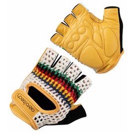 AERO|TECH|DESIGNS | Crochet Cycling Gloves | Extra Thick Gel Padded Palms | X-Large | Rasta