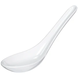 Happy Sales HSSP-MWH12 Commercial Grade White Wonton Soup Spoons (12 Pack), White