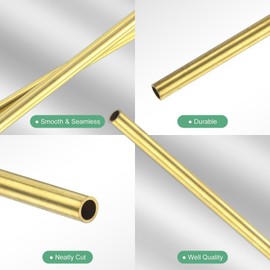 M METERXITY 300mm Brass Round Tube Outer Diameter 4mm Thickness 0.5mm H65 Brass Seamless Tube for Construction, Machining, DIY Craft Metal Straight Tube [0.16x0.02x11.8"]