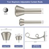 Brushed Nickel Double Curtain Rods 72 to 144 Inches, Decorative