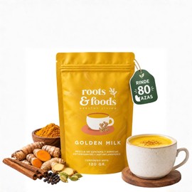 Golden Milk Leche Dorada Orgánica en Polvo — 80 Tazas, Sin Rellenos