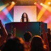 NULTRUMA Portable DJ Facade Booth with Foldable Cover Screen, Black