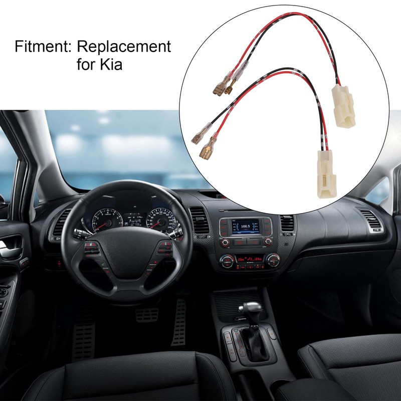 Ymiko Car Door Speaker Wiring Harness, 1 Pair Black ABS