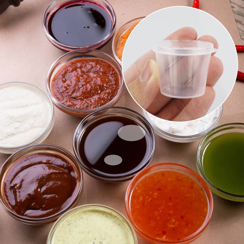 REBECASKYENS 1oz Small containers with Lids, Plastic Pots With Lids,Slime