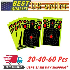 Unbranded 20-60 Pack Shooting Targets Splatter Gun Rifle Paper Target Adhesive Exercise US - 20 Pieces