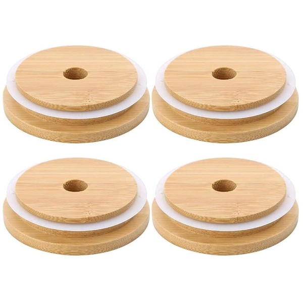 LATRAT Pack of 4 Mason Jar Lids, Replacement Lid Made