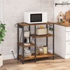 HOOBRO Bakers Rack with Power Outlet, Microwave Stand with 5