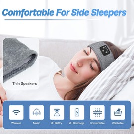 Lavince Sleep Headphones Bluetooth Sports Headband, Wireless Sports Headband Headphones with Ultra-Thin HD Stereo Speakers Perfect for Workout,Jogging,Yoga,Insomnia,Side Sleepers,Air Travel,Meditation