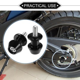 VekAuto 1 Pair Swingarm Spools, 8mm M8x1.25 CNC Swing Arm Spools Sliders Stand Universal for Motorcycle Durable Aluminum Alloy Black