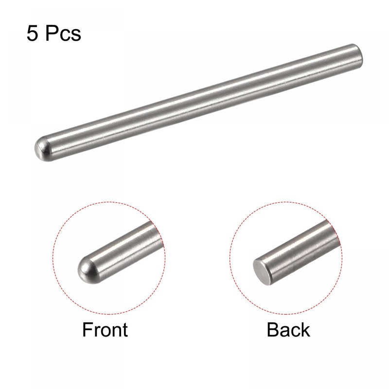 Sourcing Map 6x80mm Dowel Pin, 5pcs 304 Stainless Steel Round