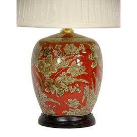 Oriental Furniture 21" Floral Bouquet Jar Lamp