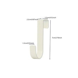 Naisfei Door Hook for Bathroom, 6 Pack Kitchen Cabinet Hooks，Over Door Hooks for Bathroom Frameless Glass Shower Door, for Hanging Clothes, Towels, Coats and More (White)