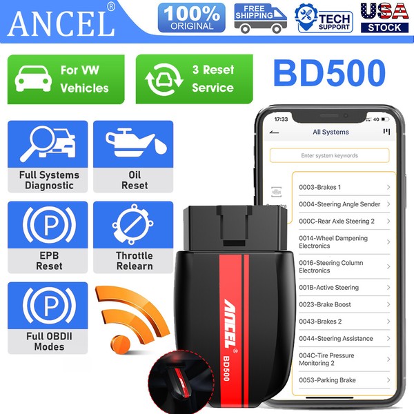 ANCEL BD500 Bluetooth OBD2 Scanner Car Diagnostic Tool All System