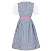 Isar-Trachten Girls' Dirndl Navy Pink with Blouse, Navy, 80, navy