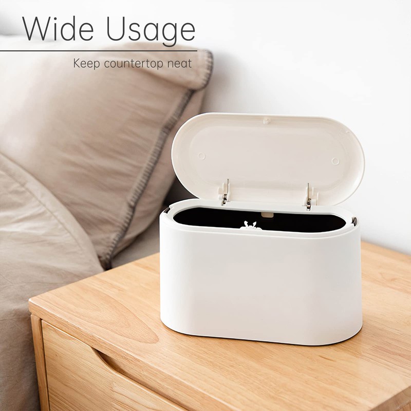 MONGTINGLU Mini Trash Can with Lid Removable Small Garbage Can,