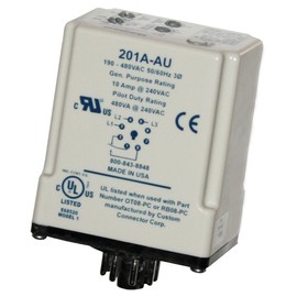 Symcom MotorSaver 3-Phase Voltage Monitor, Model 201A-AU, 190-480V, Variable Trip Point, Restart Delay, Trip Delay, and Voltage Unbalance, 8-Pin Octal BaseQ
