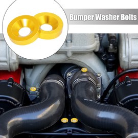 X AUTOHAUX 30pcs Bumper Mudguard Washer Bolts M6x1.0 Aluminum Alloy Engine Bay Dress Up Screw Gold Tone