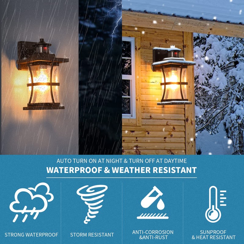 Motion Sensor Outdoor Wall Lights Fixture, Advanced Dusk to Dawn