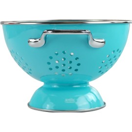 Calypso Basics by Reston Lloyd Powder Coated Enameled Colander, 1.5 Quart, Turquoise