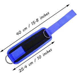 Ankle Straps Ankle Resistance Bands Wrist Cuffs Padded Straps Adjustable Fitness Glute Kickback D-Ring for Cable Machine Gym Foot Leg Training Brace Support 1 Pack (blue)