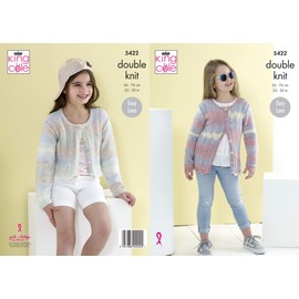 King Cole 5422 Knitting Pattern Girls Easy Lace Cardigans in Beaches DK
