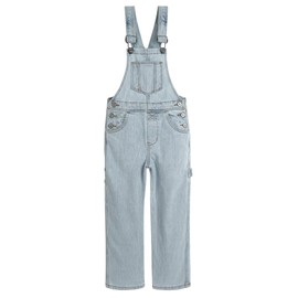 KIDSCOOL SPACE Kids Denim Dungarees Denim Dungarees with 3 Buttons on Both Sides for Small Big Kids, Light blue-2681