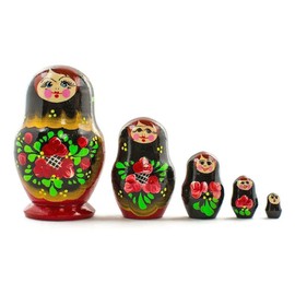 BestPysanky Set of 5 Olesya Russian Wooden Nesting Dolls 3.5 Inches