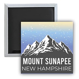 Mount Sunapee New Hampshire Ski Snowboard Winter Sports Souvenir 2.5 x 2.5-Inch Fridge Magnet