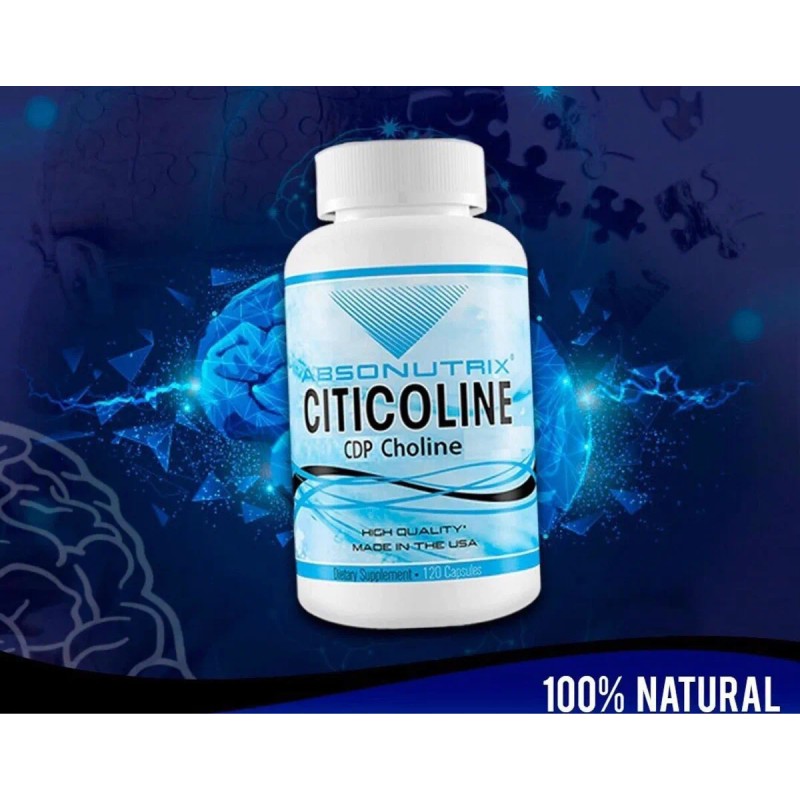 Citicolina Choline 530mg (120 Cápsulas) Absonutrix Sabor Sin Sabor