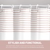 Awellife Boho Pink Shower Curtain for Bathroom Stripe Tassel Shower