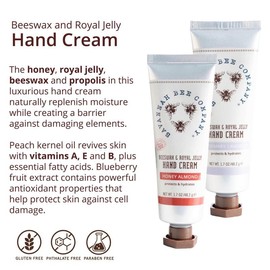 Juego de crema para manos de lujo Savannah Bee Company - Miel natural rica en almendra - Romero calmante - Doble aroma rico en vitaminas | Ricas crema