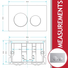 SPARES2GO Luxury Flush Plate Kit for Concealed Toilet Cistern Wall Hung Frame (Chrome Silver, 245mm x 165mm)