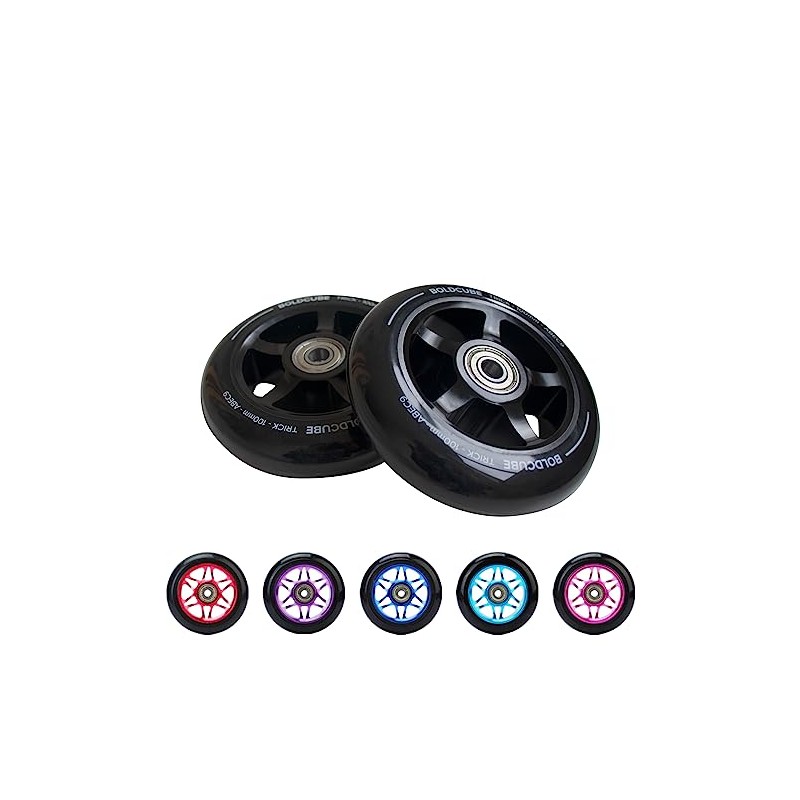 BOLDCUBE Stunt Scooter Wheels 100mm Pair - Pro Stunt Wheels