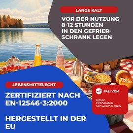 NEMT Pack of 4 Ice Packs Cooling Elements 200 ml Each for Cool Bag or Cool Box up to 12 Hours