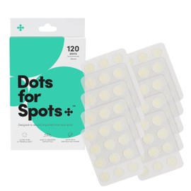 Dots for Spots Acne Patches - Pack of 120 Translucent Hydrocolloid Pimple Patch Spot Treatment Stickers for Face and Body - Fast-Acting, Vegan & Cruelty Free Skin Care