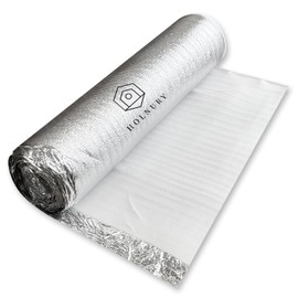 HOLNURY 3-in-1 Acoustic Premium Floor Underlayment - 200 sqft Roll - 3mm Thick EPE with Silver Foil Vapor Barrier with Tape - Moisture Barrier, Thermal Insulation, Sound Insulation (Silver Protect)