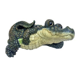 Toad Hollow Large Lying Gator Home & Garden Alligator Statue 13" W