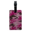 Pink Camouflage Rectangle Leather Luggage Card Suitcase Carry-On ID Tag