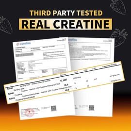 Nutravita Creatine Monohydrate Gummies for Men & Women-5g of Creatine Monohydrate per Serving - Sugar Free,Vegan, Strawberry Flavor, 120 Count