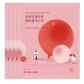 Round Lab Camellia Deep Collagen Elasticity Gel Mask (4 sheets) / 라운드랩 동백 딥 콜라겐 탄력 겔 마스크 4매