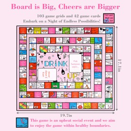 MuForu Drinking Game for Adults, Drinking Games Larger Fun Leather Mat Bachelorette Party Interactive Party Games for Game Night Adult Board Games(2-8 Players, Age 21+)