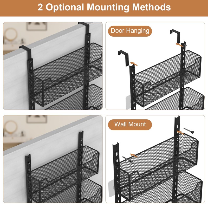 VyGrow Over The Door Organizer, Metal Door Organizer Hanging with