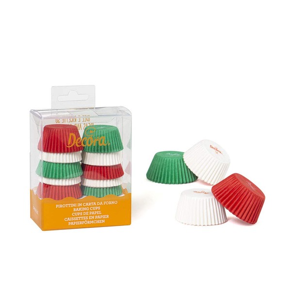 DECORA 0339751 Paper Cases White / Red / Green 32