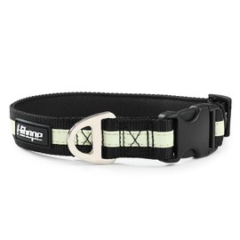 Hihope Dog Reflective Collar, Adjustable Collar with Safety Buckle, Nylon Collar for Small and Medium Dogs (Black, S)