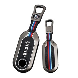 HIBEYO Flip Key Car Key Case Fits Fiat Cover Protective Key Case for Fiat Models Grande Punto Panda Bravo Stilo 500 for Lancia Y Delta Musa Key Fob B Black, B Black