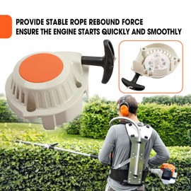 vierzweites 4149 190 4001 Recoil Rewind Starter Replace 41491904001 Fit for Stihl FS94 KM94 HL91 HL94 FS94R FS94C FS94RC String Trimmer Starter, Pull Starter with Installation Bolts