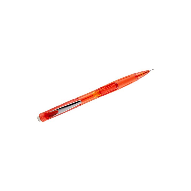 Mechanical Pencil, Refillable Lead/Eraser, 0.9mm, Orange