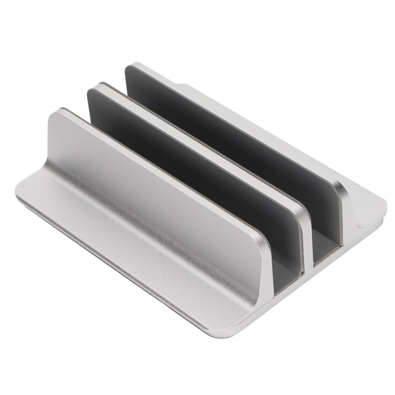 Laptop Holder Vertical 2 Slots Aluminum Alloy Adjustable Laptop Stand